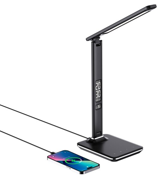 LED stolní lampička Immax KINGFISHER BLACK černá