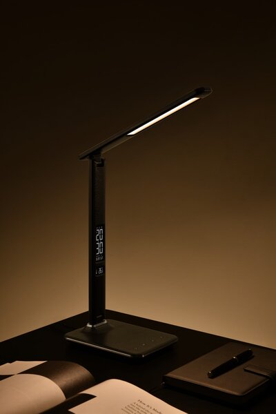 LED stolní lampička Immax KINGFISHER BLACK černá