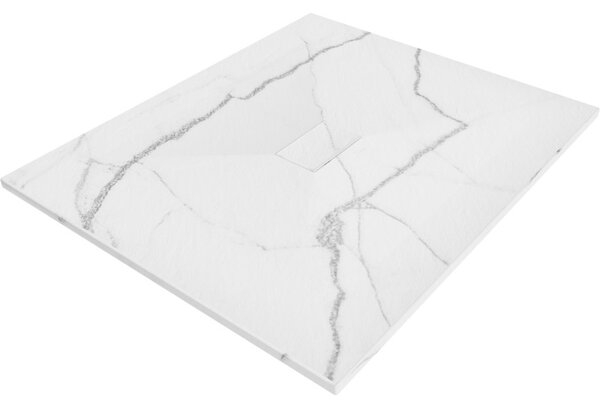 Mexen Hugo, obdélníková sprchová vanička, SMC, 120x100cm, imitace kamene – bílá, 42151012