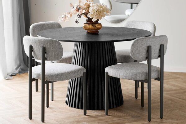 Nordic Living Černý dubový jídelní stůl Osaka 120 cm