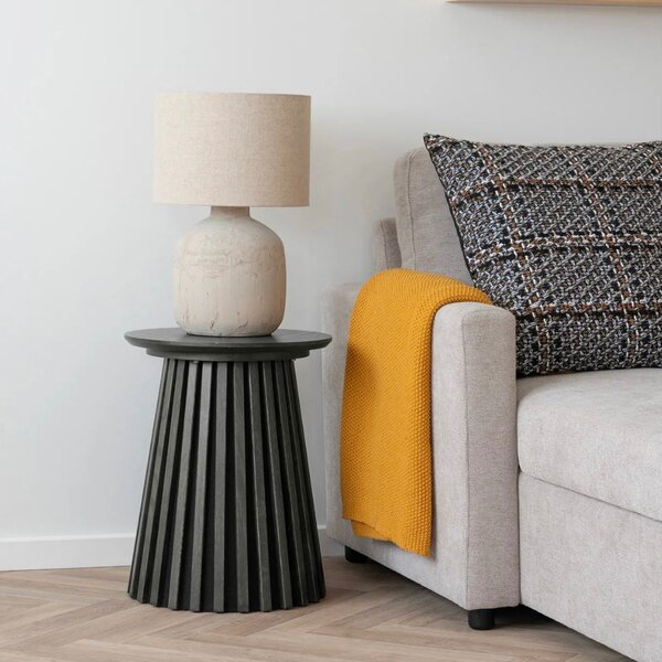 Nordic Living Černý dubový odkládací stolek Osaka 40 cm