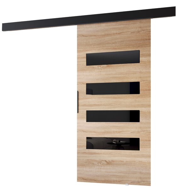 Interiérové posuvné dveře BARRET 16 - 96 cm, dub sonoma / černé