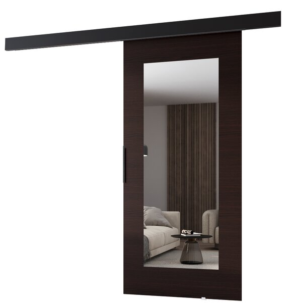 Posuvné dveře se zrcadlem BARRET 19 - 76 cm, wenge / černé