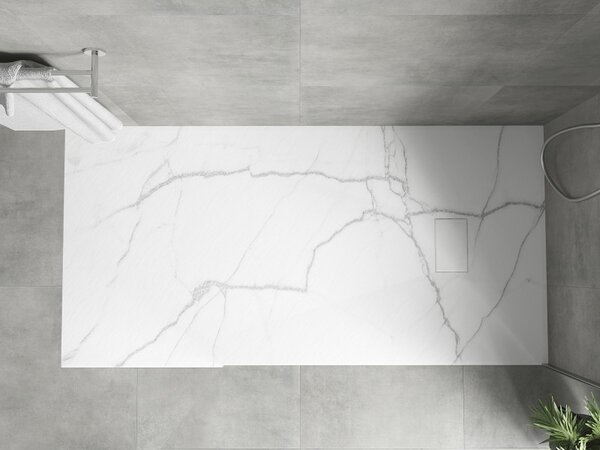 Mexen Hugo, obdélníková sprchová vanička, SMC, 170x80cm, imitace kamene – bílá, 42158017