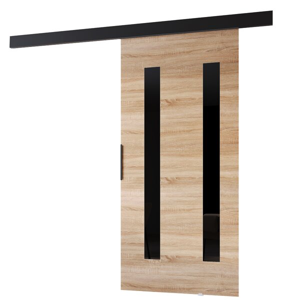 Posuvné dveře BARRET 18 - 106 cm, dub sonoma / černé