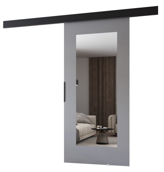 Posuvné dveře se zrcadlem BARRET 19 - 76 cm, šedé / černé
