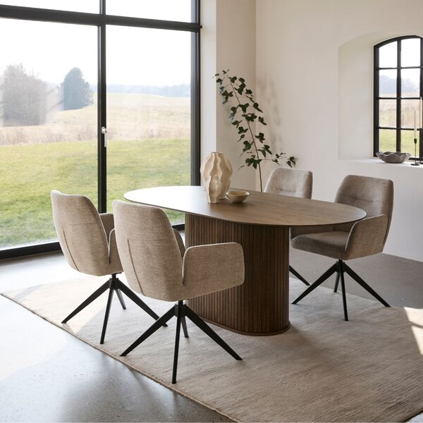 -25 % Dny MOMENTI– Unique Furniture Tmavý dubový jídelní stůl Nola 180 x 95 cm
