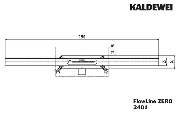 Kaldewei FlowLine odtokový žlábek 120 cm ocel 940100010930