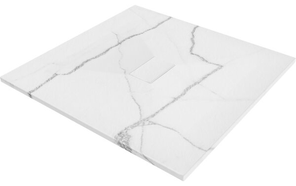 Mexen Hugo, čtvercová sprchová vanička, SMC, 100x100cm, imitace kamene-bílá, 42151010