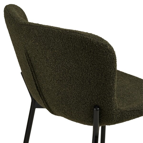 -25 % Dny MOMENTI– Nordic Living Zelená bouclé barová židle Maceda 65 cm