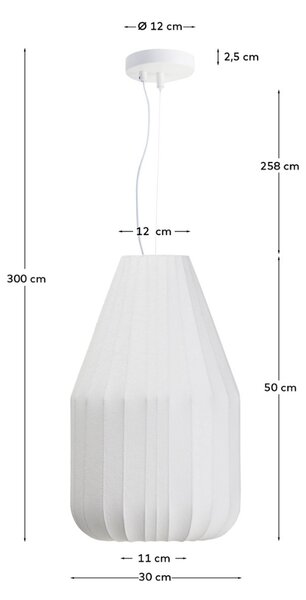 Kave Home Bílé závěsné světlo Somar Ø 30 cm