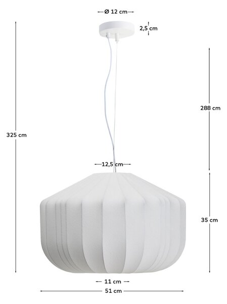 Kave Home Bílé závěsné světlo Somar Ø 51 cm
