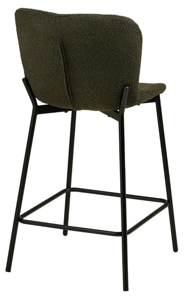 -25 % Dny MOMENTI– Nordic Living Zelená bouclé barová židle Maceda 65 cm