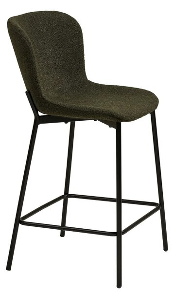 -25 % Dny MOMENTI– Nordic Living Zelená bouclé barová židle Maceda 65 cm
