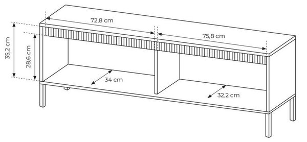 TV stolek 153 cm MOULTON - béžový