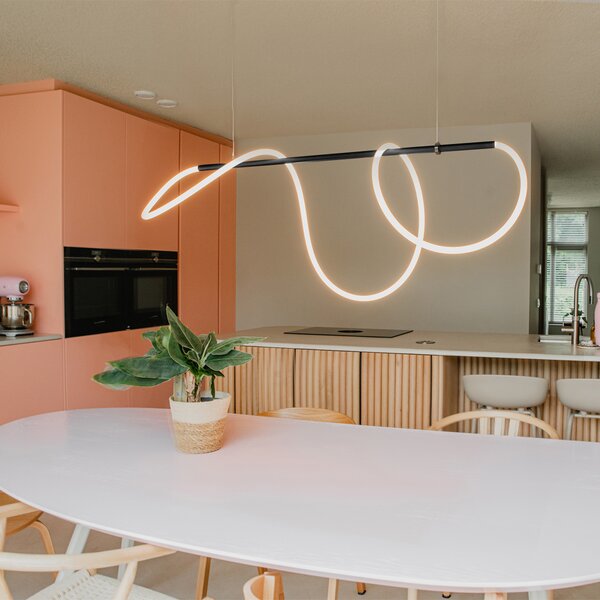 Designové závěsné svítidlo černé vč. LED 3-stupňové stmívatelné - Danisha