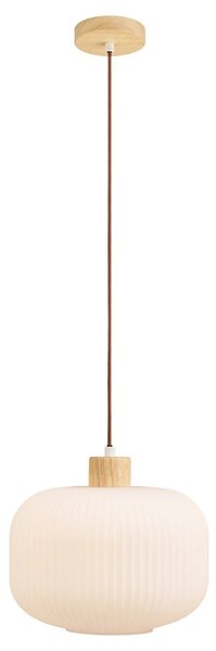 Nordic Living Bílé skleněné závěsné světlo Argallo 30 cm