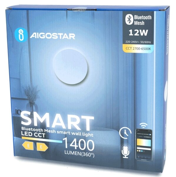 Aigostar - LED Stmívatelné nástěnné svítidlo MESH Smart LED/12W/230V bílá