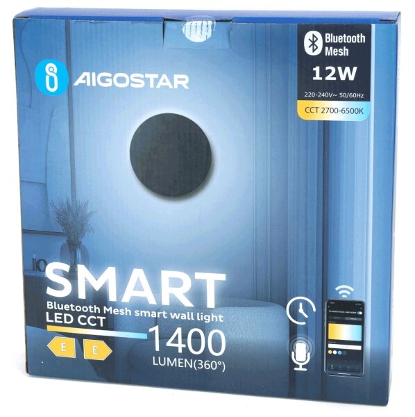 Aigostar - LED Stmívatelné nástěnné svítidlo MESH Smart LED/12W/230V černá
