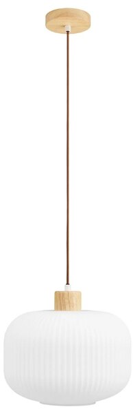 Nordic Living Bílé skleněné závěsné světlo Argallo 30 cm