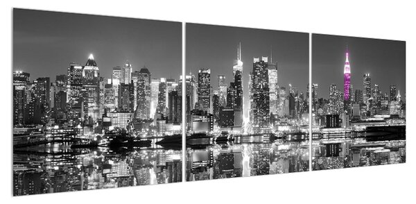 Černobílý obraz New Yorku (150x50 cm)