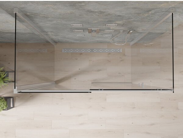 Mexen Omega 3-stěnový sprchový kout 140x80 cm, 8mm čiré sklo - chromový profil, 825-140-080-01-00-3S