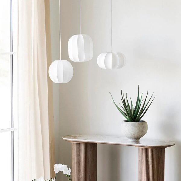Nordic Living Bílé závěsné světlo Coven 28 cm