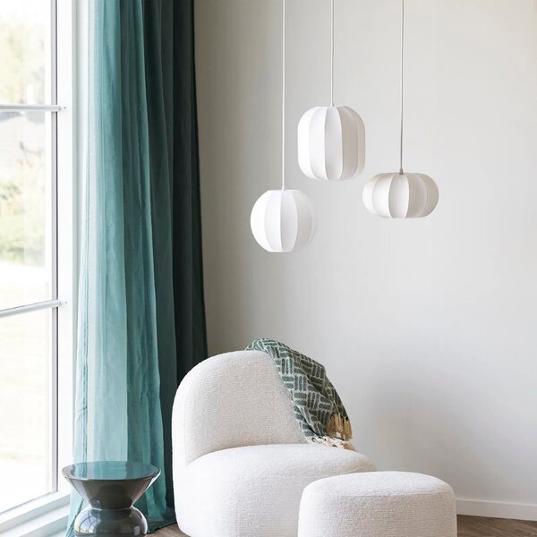 Nordic Living Bílé závěsné světlo Coven 25 cm
