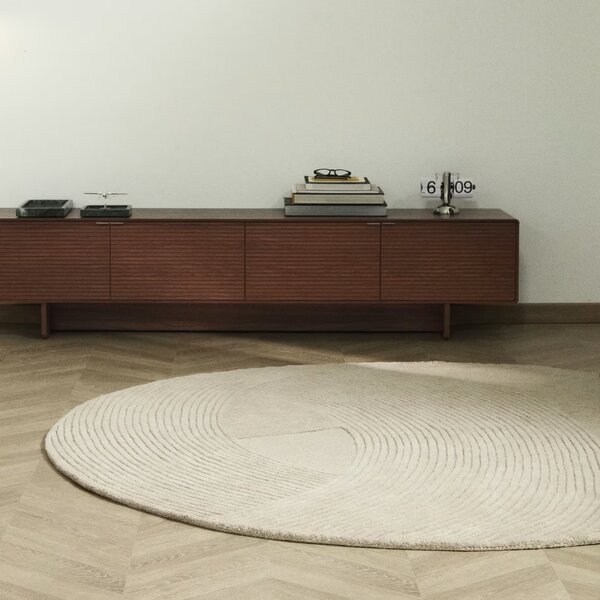 Kave Home Béžový vlněný koberec Domm Ø 200 cm
