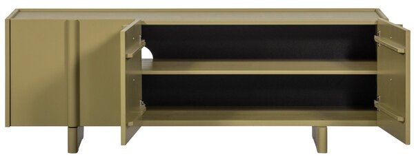 WOOOD Zelený dřevěný TV stolek Basu 152 x 46 cm