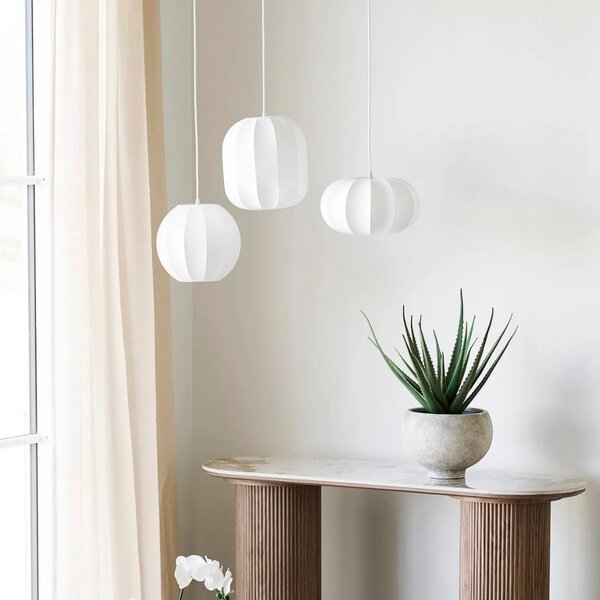Nordic Living Bílé závěsné světlo Coven 25 cm