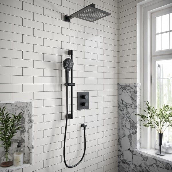 Sada vanová baterie Villeroy & Boch Universal Taps & Fittings TVD000653000K5, hlavová sprcha Villeroy & Boch Universal Showers TVC000002000K5, TVS1090