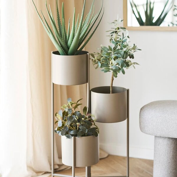 Nordic Living Hnědý kovový květináč Jax Ø 23 cm