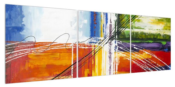 Abstraktní obraz - malba (150x50 cm)