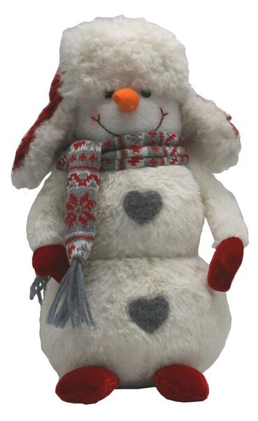 Vánoční sněhulák s beranicí a šálou 30 cm 3000086