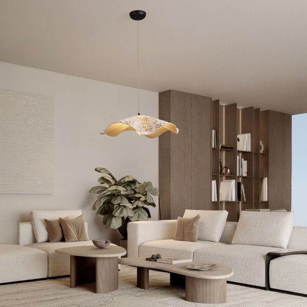 Nova Luce Bílé závěsné světlo Wabi 62 cm