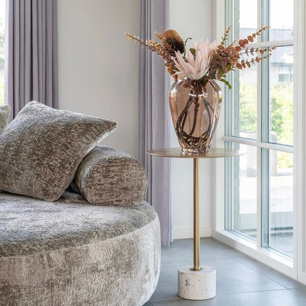 Nordic Living Hnědá skleněná váza Lesiah 29 cm
