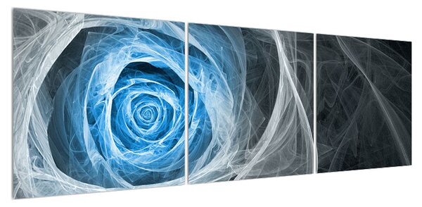 Abstraktní obraz modré růže (150x50 cm)
