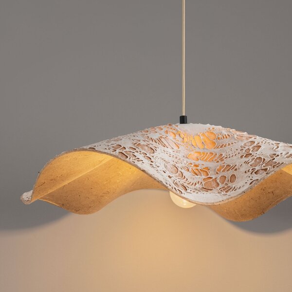 Nova Luce Bílé závěsné světlo Wabi 62 cm
