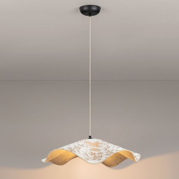 Nova Luce Bílé závěsné světlo Wabi 62 cm