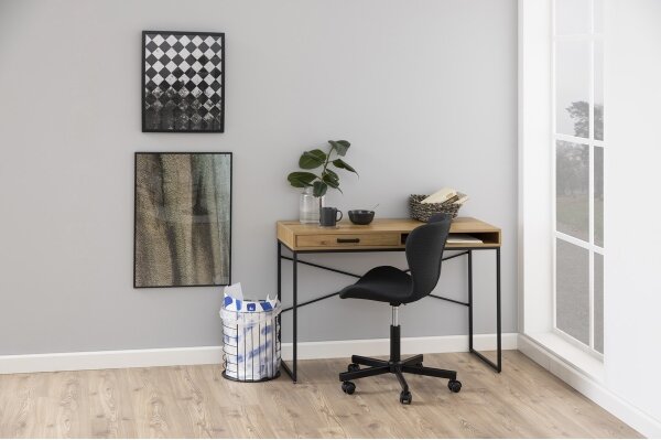 Psací stůl SARON 110x45 cm dub/černá