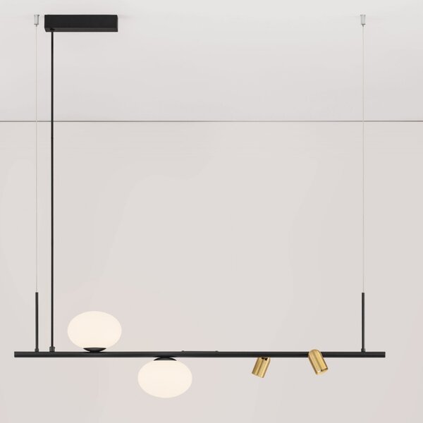 Nova Luce Černé kovové závěsné LED světlo Noble 95 cm