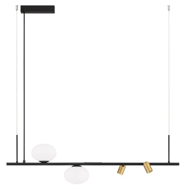 Nova Luce Černé kovové závěsné LED světlo Noble 95 cm
