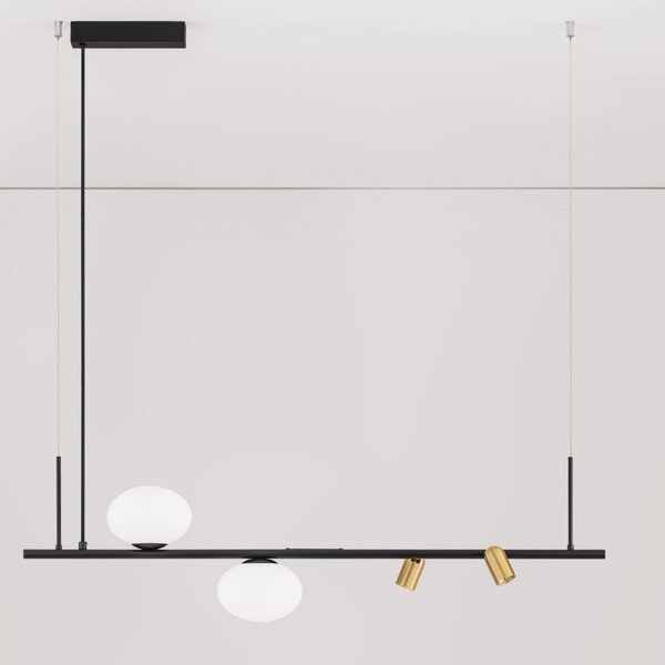Nova Luce Černé kovové závěsné LED světlo Noble 95 cm