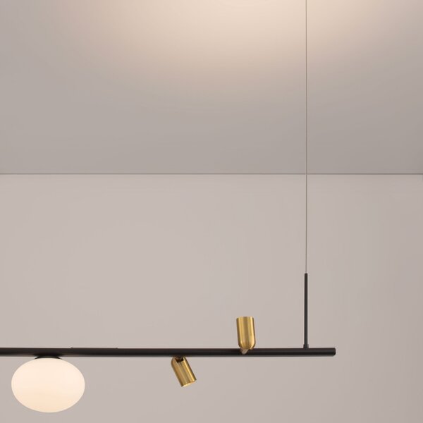 Nova Luce Černé kovové závěsné LED světlo Noble 95 cm