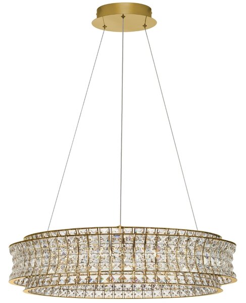 -25 % Dny MOMENTI– Nova Luce Zlaté křišťálové závěsné LED světlo Celysia 80 cm