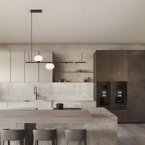 Nova Luce Černé kovové závěsné LED světlo Noble 95 cm