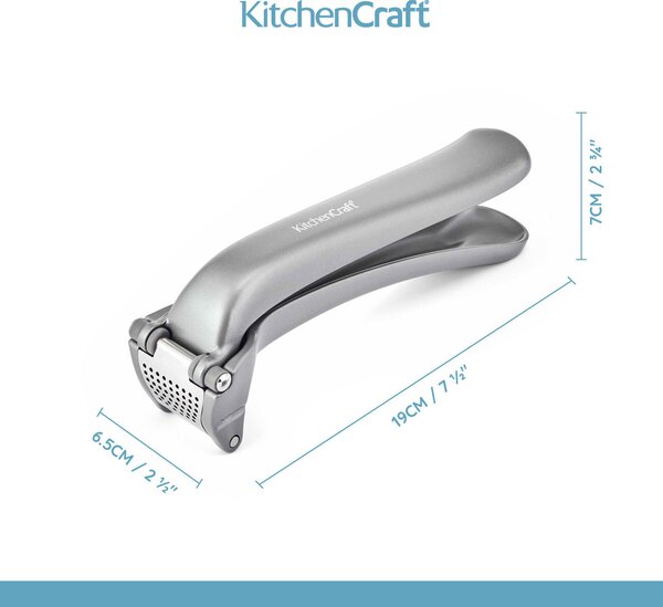 Lis na česnek KitchenCraft Easy Clean 360° otevírání snadné čištění kov vhodný do myčky kompaktní provedení KCGPEC