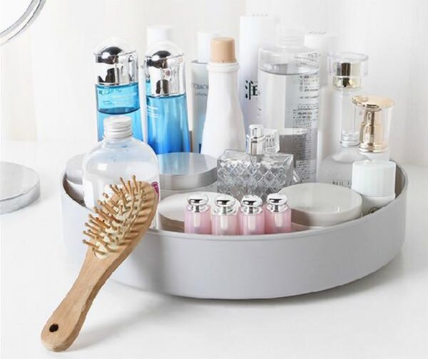 VERK GROUP Otočný organizér, otočný miska, LAZY SUSAN, otáčecí o 360, průměr 22cm - bílý