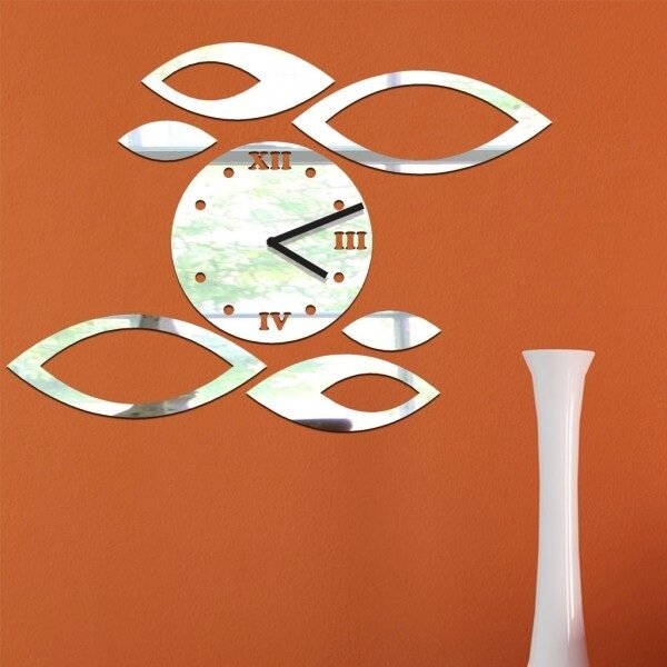 Moderní nalepovací nástěnné zrcadlové hodiny na stěnu MOLIMOOD